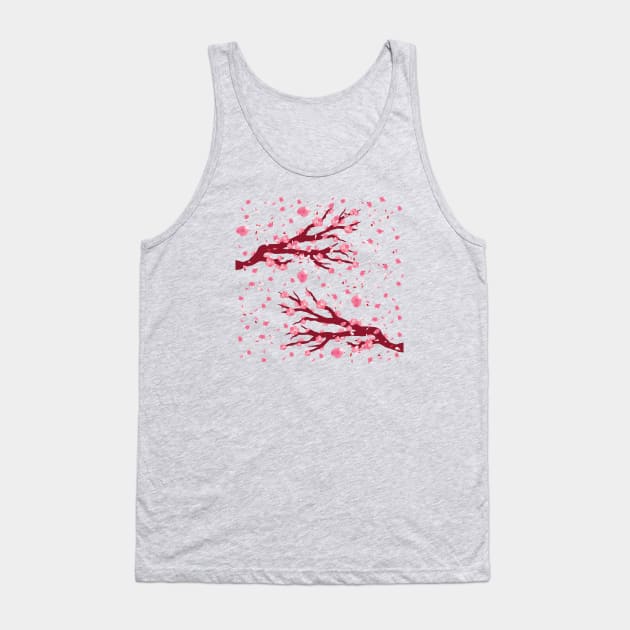 Cherry Blossoms in Bloom Digital Art Tank Top by Glenn Landas Digital Art